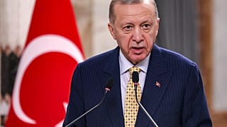 Foto de archivo: El presidente turco, Recep Tayyip Erdogan, habla durante una declaración conjunta a los medios en Bagdad, Irak, el lunes 22 de abril de 2024.