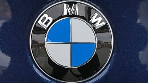 This is the BMW logo on a BMW automobile on display at the Pittsburgh International Auto Show in Pittsburgh, Feb. 15, 2024. (AP Photo/Gene J. Puskar)