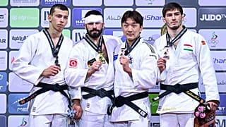 Das Siegertreppchen am dritten Tag der Judo-Weltmeisterschaften