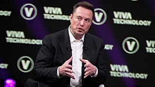 Tesla, SpaceX and X boss Elon Musk on stage at the 2023 edition of VivaTech.