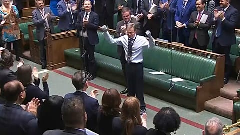 Craig Mackinlay, Conservative MP for South Thanet, is applauded by members of parliament.
