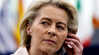 President of the European Commission Ursula von der Leyen listens during a session at the European Parliament in Strasbourg, 23 April 2024
