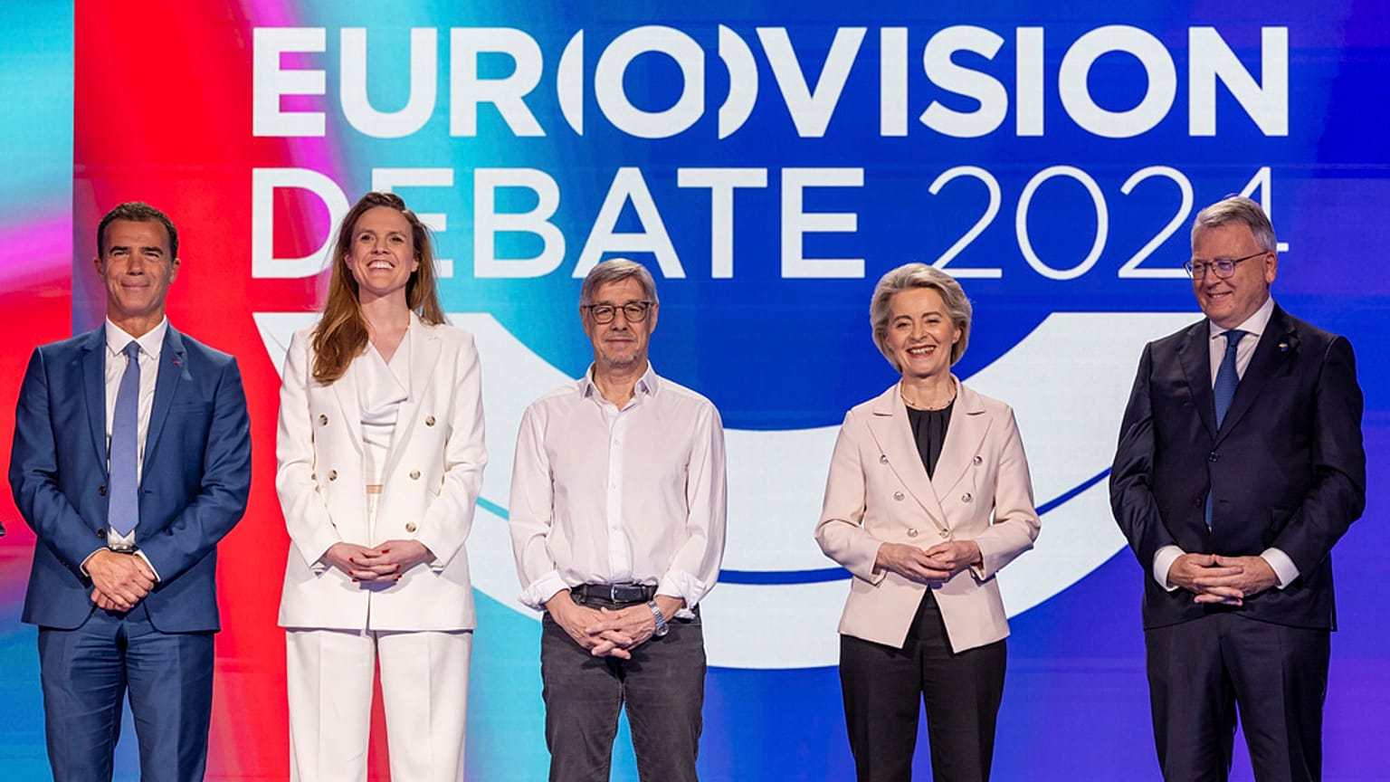 The five official lead candidates that took part in the EBU debate on May 23, 2024. 