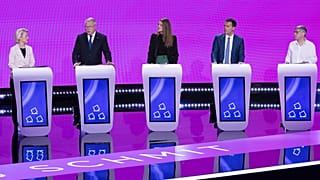 Retransmisión en directo del debate electoral de las elecciones europeas. 