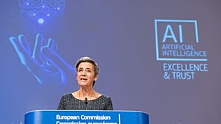EU Commission Vice President Margarethe Vestager when presenting the AI Act.