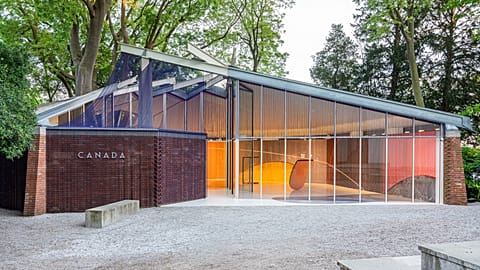 Installation view of the exhibition Kapwani Kiwanga: Trinket, 2024, Canada Pavilion, 60th International Art Exhibition – La Biennale di Venezia. 