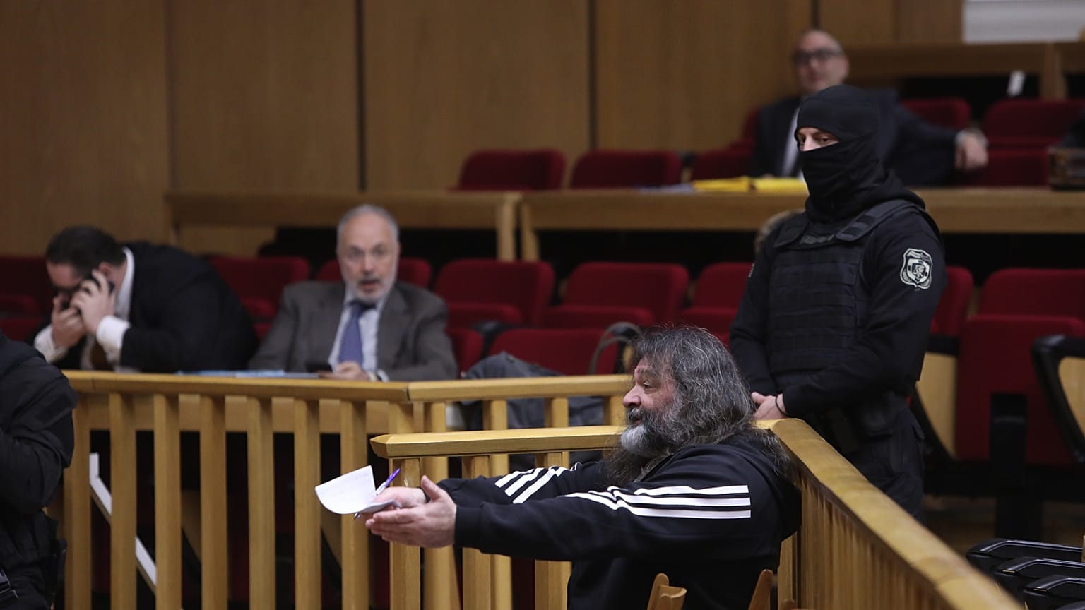 Ο πρώην ευρωβουλευτής Γιάννης Λαγός στη δίκη της εγκληματικής οργάνωσης της Χρυσής Αυγής, 