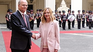 Mohamed Musztafa és Giorgia Meloni
