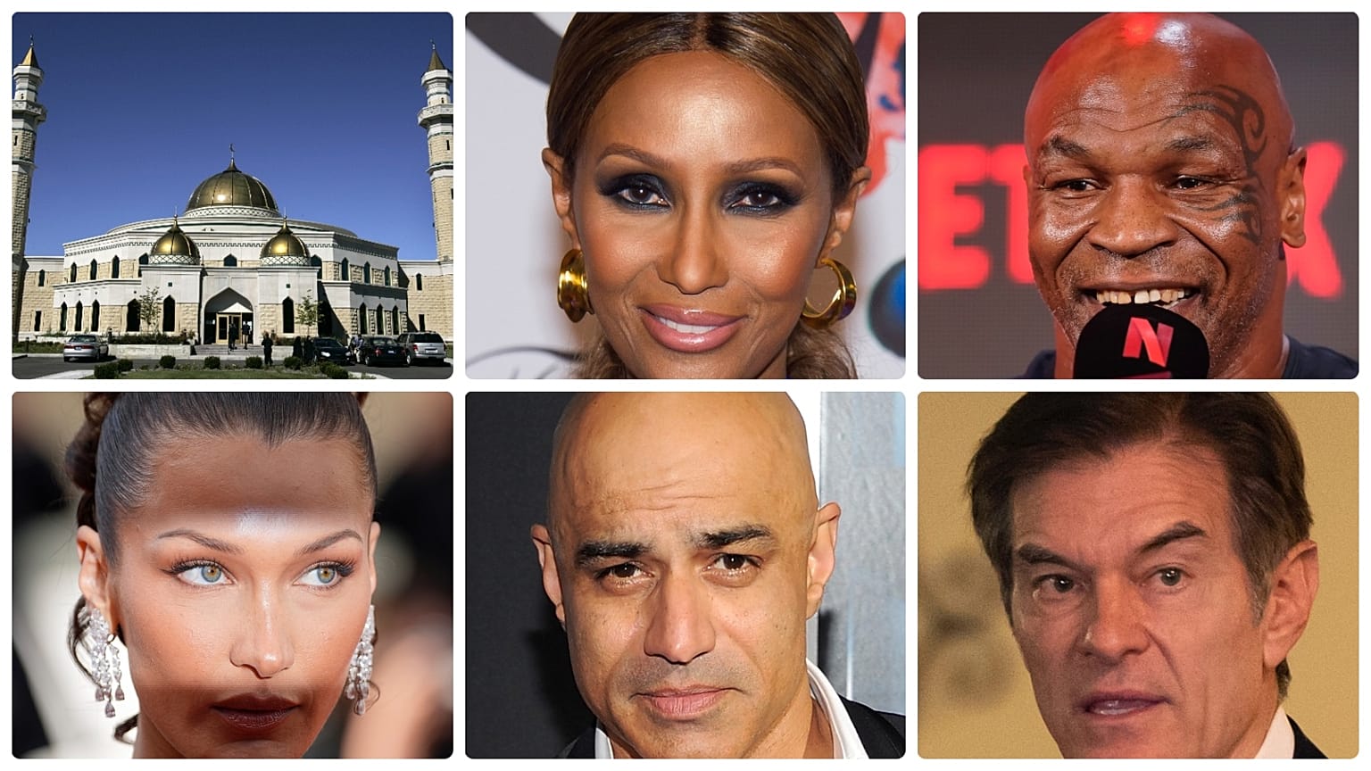A dearborni mecset, Iman, Mike Tyson, Bella Hadid, Faran Tahir és Dr. Mehmet Oz