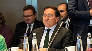 Министр иностранных дел Испании Хосе Мануэль Альбарес на переговорах по Ближнему Востоку в Брюсселе, 26 мая 2024 г.