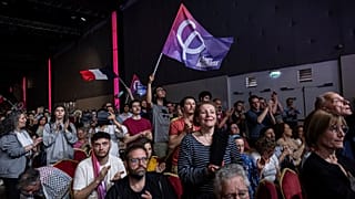 Linke in Frankreich protestieren für Anerkennung Palästinas als Staat.