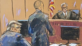 Bírósági skicc a New York-i tárgyalásról