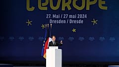 Macron discursou na "Festa da Europa" em Dresden