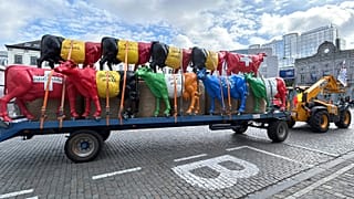 Protesta de ganaderos en Bruselas.