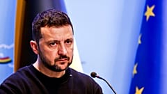 Der ukrainische Präsident Wolodymyr Zelenskyy sprach in Brüssel nach einem Treffen mit dem belgischen Premierminister Alexander De Croo.