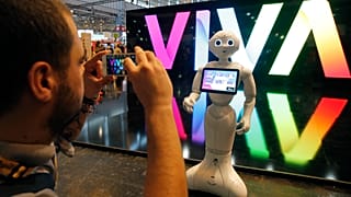 Robots on display at the Viva Technology fair in Paris.