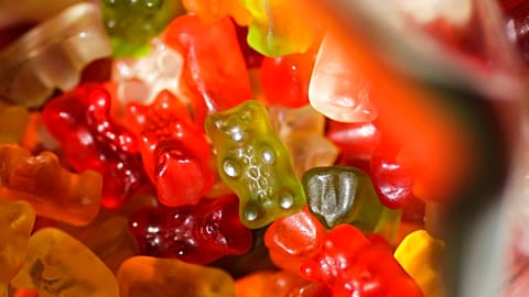 Haribo gummy bears sit in their package in Berlin, Germany, Friday, 24, 2017. 