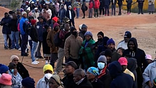 Voters line up to cast their ballot for general elections in Alexandra, near Johannesburg, South Africa, Wednesday, May 29, 2024.