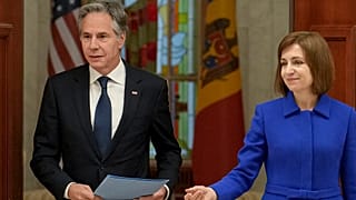 O Secretário de Estado dos EUA, Antony Blinken, e o Presidente da Moldávia, Maia Sandu.