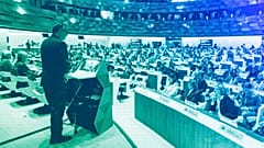 Tedros Adhanom Ghebreyesus, Director General of the WHO, during the opening of the 77th World Health Assembly (WHA77) at the European UN HQ in Geneva, May 2024