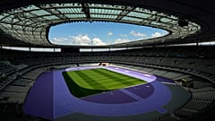 Das Stade de France wird bei einer Besichtigung im Vorfeld der Olympischen Spiele gezeigt, 7. Mai 2024