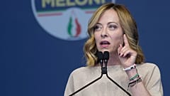 Die italienische Ministerpräsidentin Giorgia Meloni spricht auf einer Wahlkampfveranstaltung in Rom. 1. Juni 2024