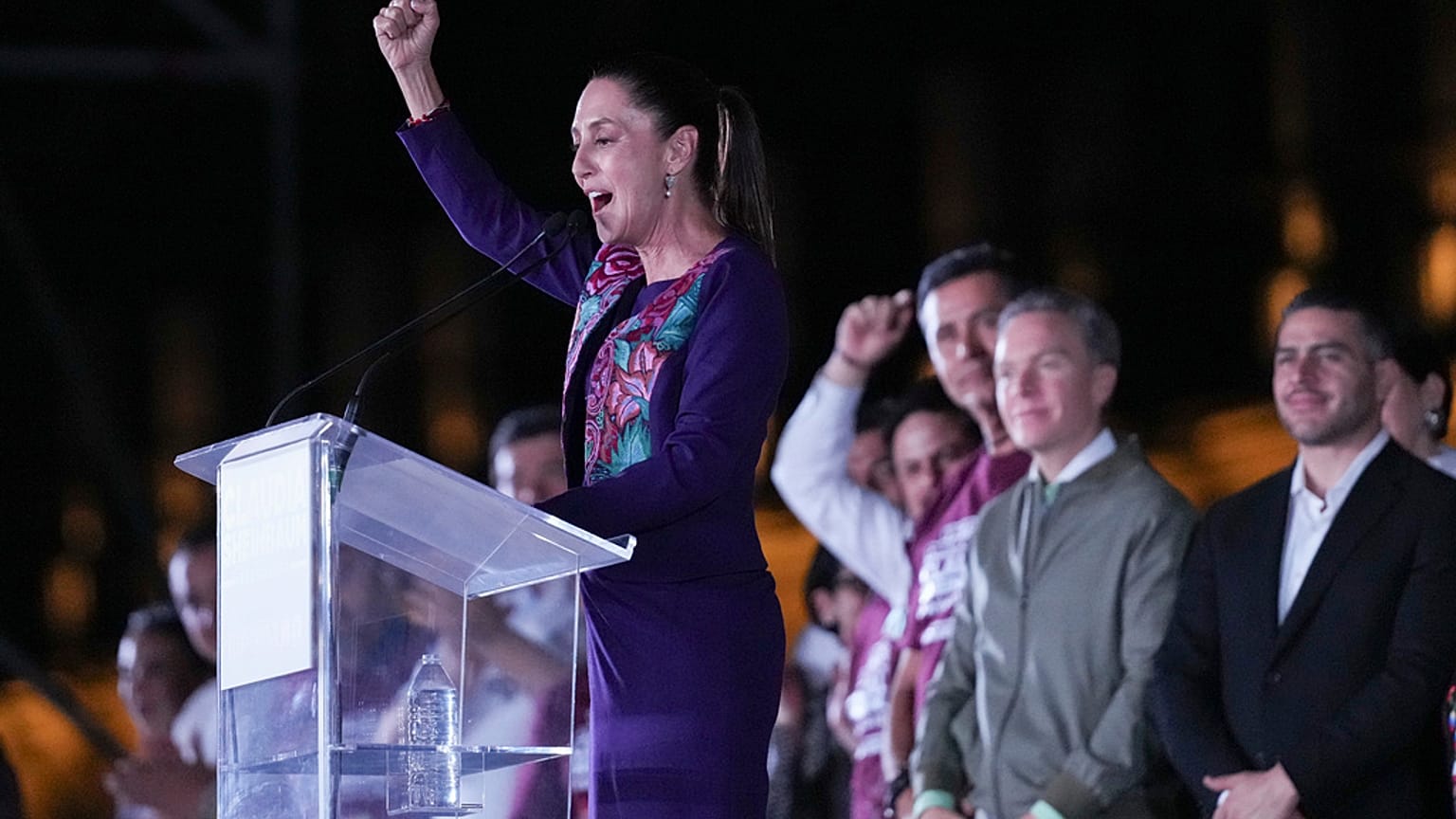 Claudia Sheinbaum faz discurso de vitória na Cidade do México