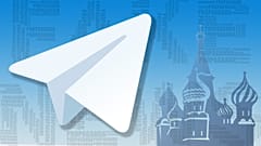 A Telegram logója és a Kreml