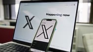 ARQUIVO (16.10.2023): A página inicial do X é exibida num computador e num telemóvel.