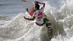 file photo, surfer Gavin Gillete, from U.S., competes during the Quiksilver Cup at Punta Roca beach in La Libertad, El Salvador, July 8, 2012.