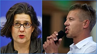 Gwendoline Delbos-Corfield francia zöldpárti politikus és Magyar Péter