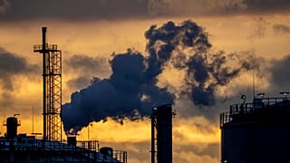 Pollution rises from the BASF chemical plant in Ludwigshafen, Germany, Monday, Nov. 7, 2022.