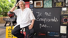 Ben Vautier at his workshop in Nice.