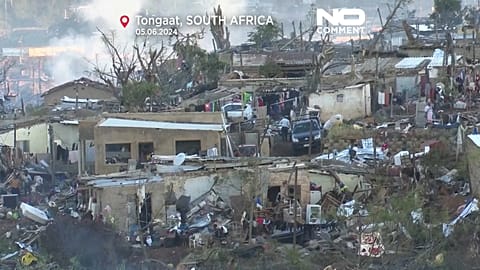 Les dégâts provoqués par la tempête dans la ville de Tongaat en Afrique du Sud
