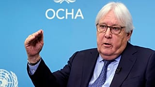 Martin Griffiths, United Nations Under-Secretary-General for Humanitarian Affairs and Emergency Relief Coordinator, is interviewed at the U.N., Wednesday, June 5, 2024. 