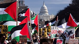 مظاهرة مناصرة للفلسطينيين في واشنطن