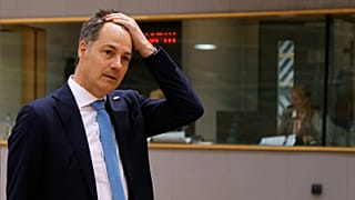 Der belgische Premierminister Alexander De Croo trifft zu einem Rundtischgespräch im Rahmen eines EU-Gipfels in Brüssel ein, 18. April 2024
