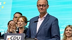 Friedrich Merz, presidente federal de la CDU, habla tras las primeras proyecciones en una rueda de prensa en la Casa Konrad Adenauer, en Berlín, el domingo 9 de junio de 2024.