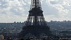 The Eiffel Tower is pictured from the top of the Arc de Triomphe