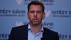 Vitézy Dávid a vasárnap éjjeli eredményváró végén sajtótájékoztató tart  - Budapest, 2024.06.10.