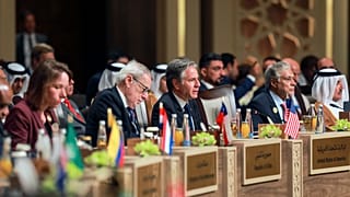 بلينكن خلال حضوره مؤتمر الأردن للاستجابة الإنسانية في غزة
