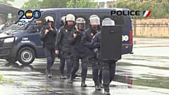 La Policía durante el simulacro conjunto