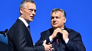 Ο πρωθυπουργός της Ουγγαρίας Όρμπαν με τον Γενικό Γραμματέα του ΝΑΤΟ Στόλτενμπεργκ (φωτογραφία αρχείου)