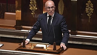 Der Vorsitzende der französischen Rechtspartei Les Republicains (LR), Eric Ciotti, in der Nationalversammlung in Paris, Dienstag, 28. April 2020.