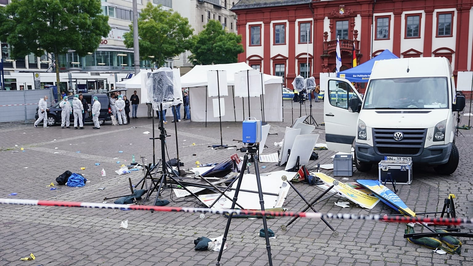 A május végi mannheimi késeléses támadás színhelye