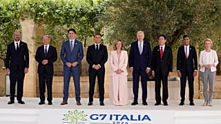 Membros do G7 no primeiro dia da cimeira, no dia 13 de junho 2024.