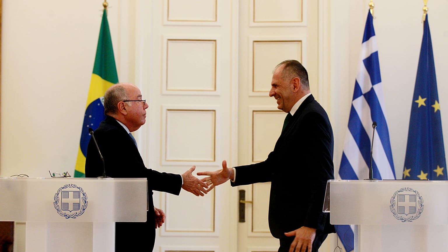 Γιώργος Γεραπετρίτης με τον Βραζιλιάνο ομόλογό του