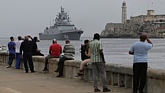 Russisches Militärschiff in Havanna, Kuba. 