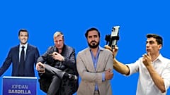 From left to right: Jordan Bardella, Filip Turek, Alvise Pérez and Fidias Panayiotou