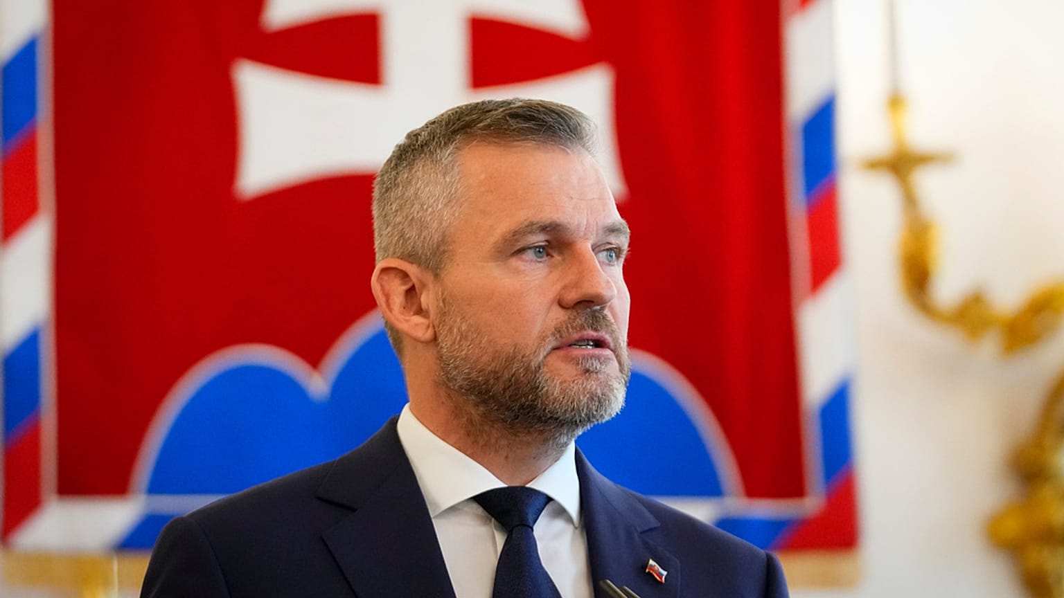 ARQUIVO Peter Pellgrini, um mês antes da sua tomada de posse como Presidente em Bratislava, Eslováquia, quinta-feira, 16 de maio de 2024. 